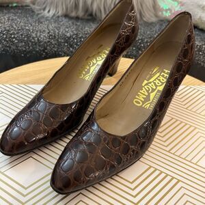 Ferragamo Alligator leather heels